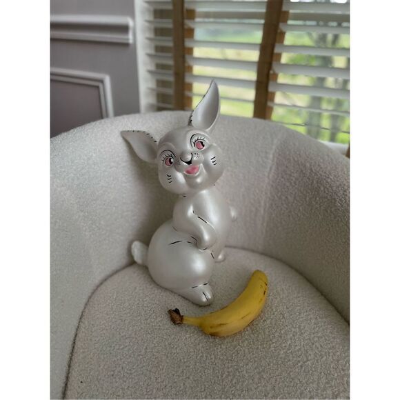 Vintage 70s 1976 Pearlized Ceramic Bunny Rabbit Woodland Critter 15” Tall Pink E - Picture 1 of 11
